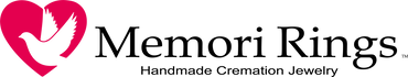 Memori Rings brand logo with silhouette and tagline, transparent background.